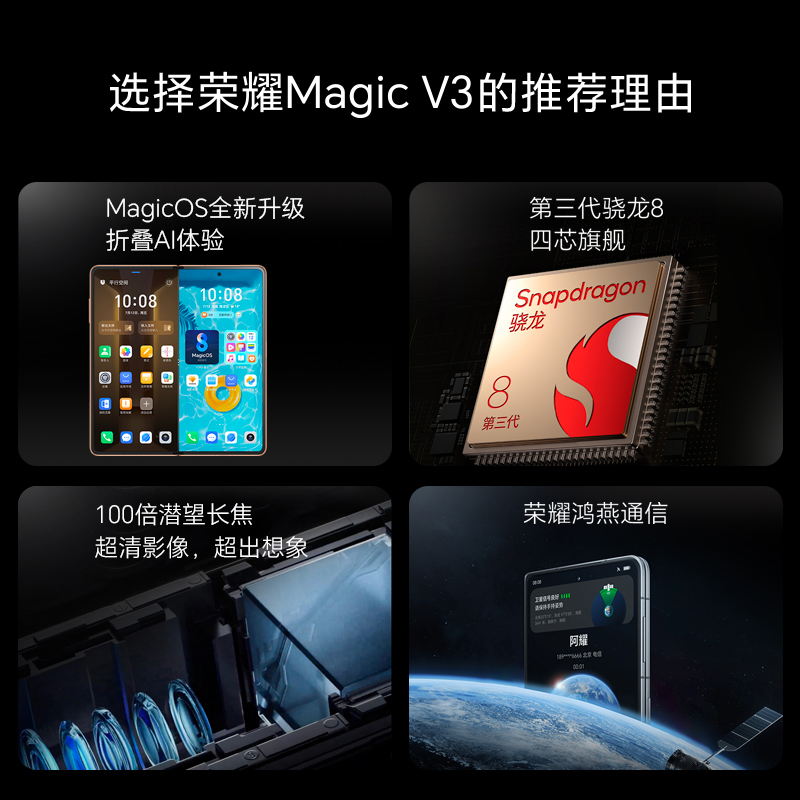 HONOR/荣耀折叠屏Magic V3轻薄智能手机第三代青海湖电池荣耀金刚巨犀玻璃旗舰店商务拍照大屏
