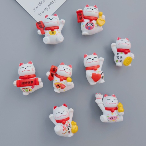 [TFWCQT00006] 新年喜庆招财猫磁铁冰箱贴 卡通立体磁性留言帖留言板家居装饰贴